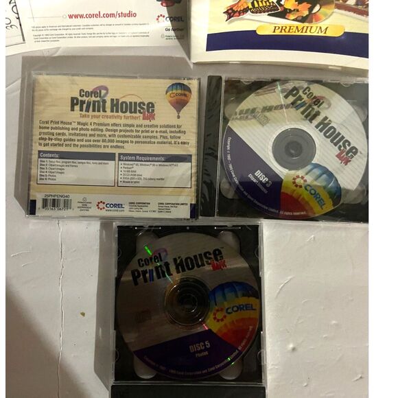 New Corel Print House Magic Premium v4.0 Big Box PC-CD Win 95/98, Sealed Discs! - Picture 4 of 10